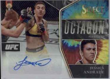 Jessica Andrade 2021 Panini Select UFC Octagon Action Signatures #8 Tie Dye Prizms