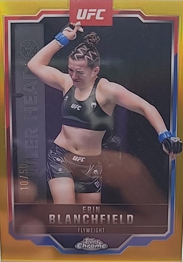 Erin Blanchfield 2025 Topps Chrome UFC Base #97 Gold Refractor