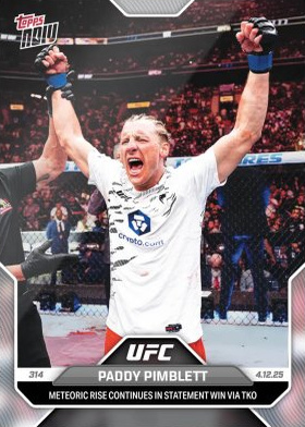Paddy Pimblett Topps Now UFC Base #11 Gold Foil