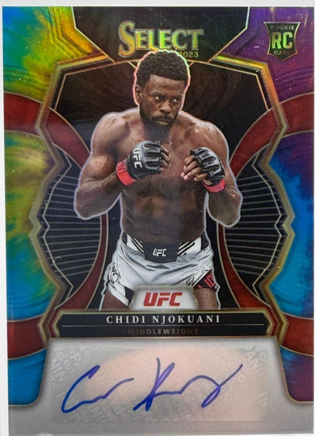 Chidi Njokuani 2023 Panini Select UFC Rookie Signatures #3 Tie-Dye