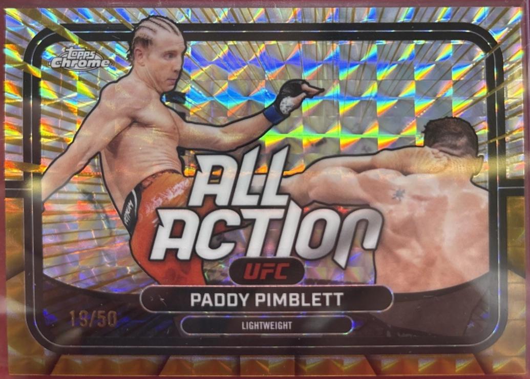 Paddy Pimblett 2026 Topps Chrome UFC All-Action #AA-20 Gold Refractor
