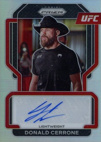 Donald Cerrone 2022 Panini Prizm UFC Signatures #9 White Sparkle