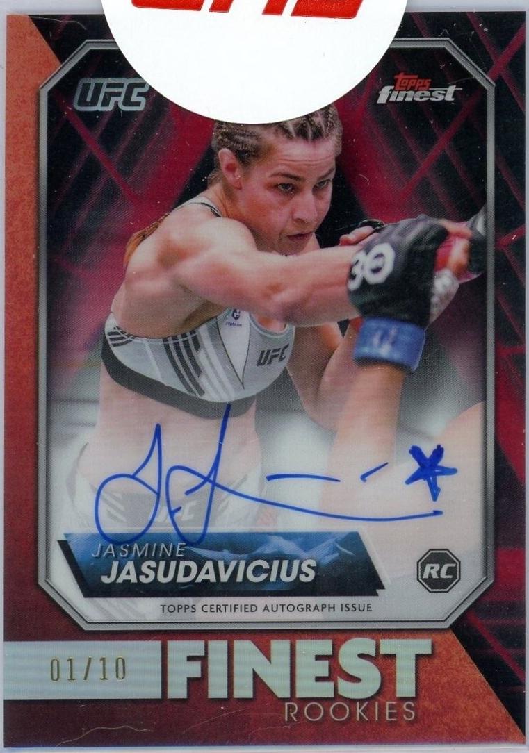 Jasmine Jasudavicius 2024 Topps Finest UFC Rookie Finest Autographs #RFA-JA Red Black Vapor Refractor