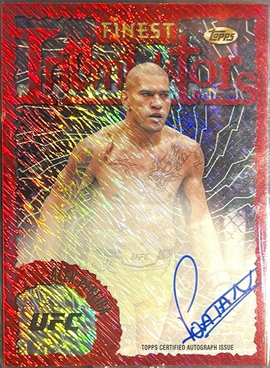 Alex Pereira 2024 Topps Finest UFC Intimidators Autographs #IA-APE Red Shimmer Refractor