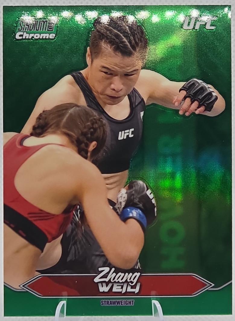 Zhang Weili 2025 Topps Stadium Club UFC Base Chrome #C-122 Green Refractor