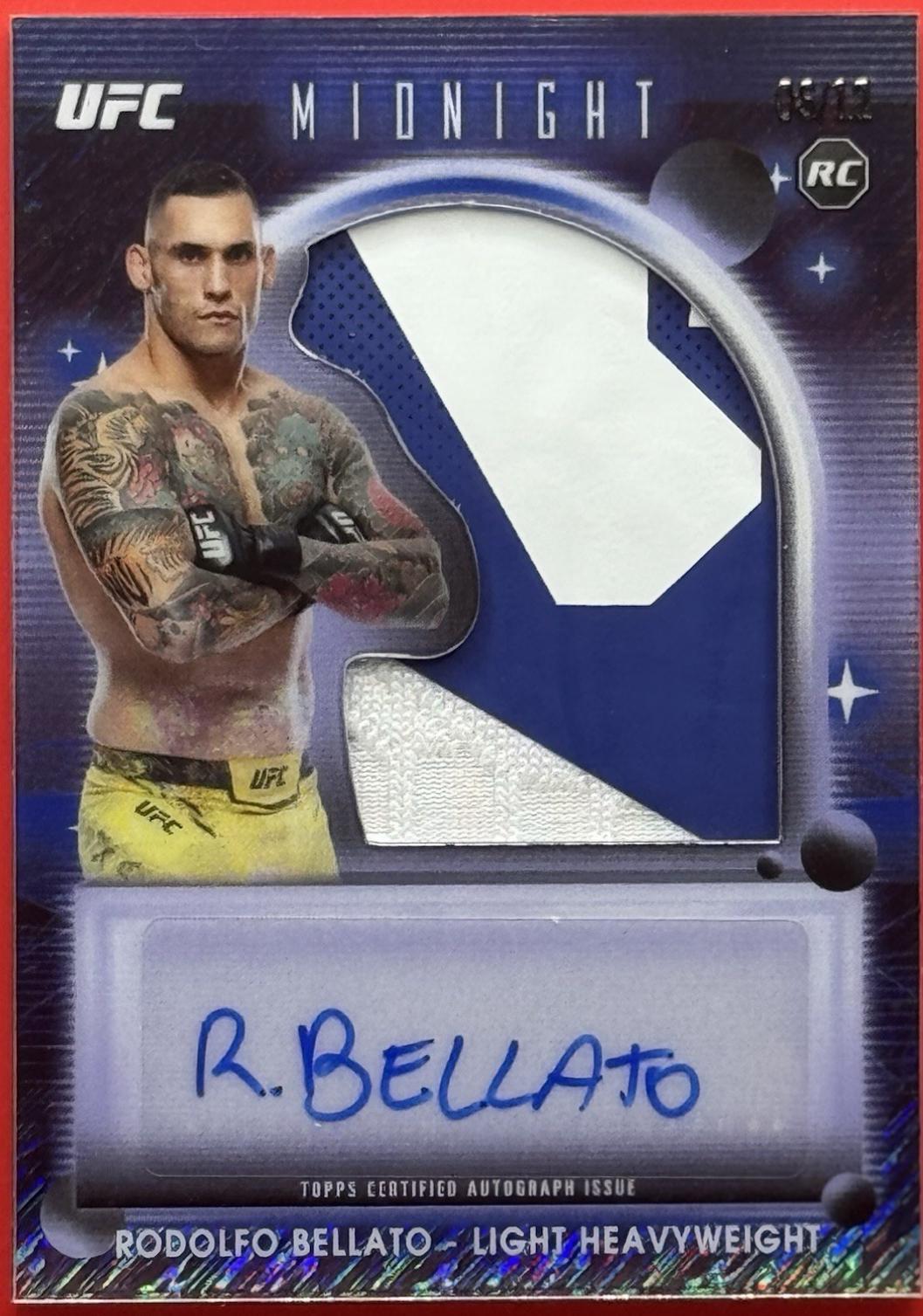 Rodolfo Bellato 2025 Topps Midnight UFC Rookie Relic Autographs #RRA-RB Midnight