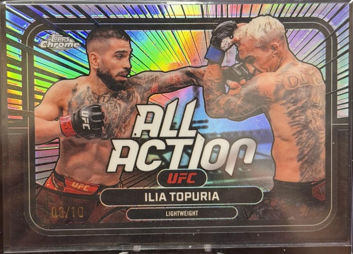 Ilia Topuria 2026 Topps Chrome UFC All-Action #AA-1 Black Refractor