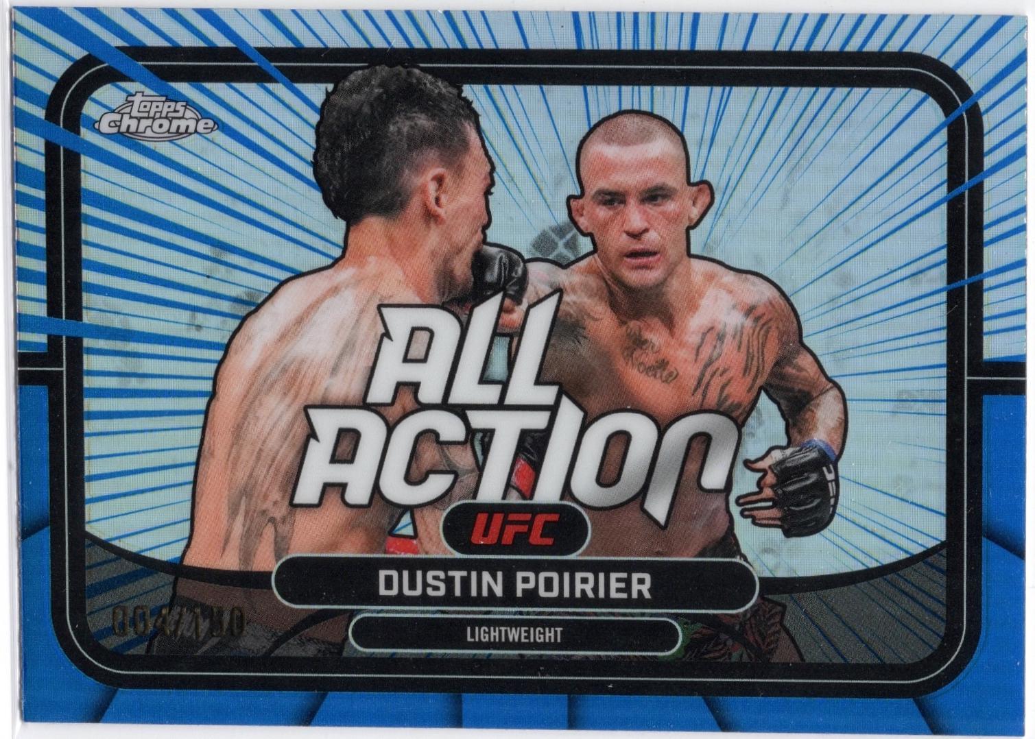 Dustin Poirier 2026 Topps Chrome UFC All-Action #AA-18 Blue Refractor