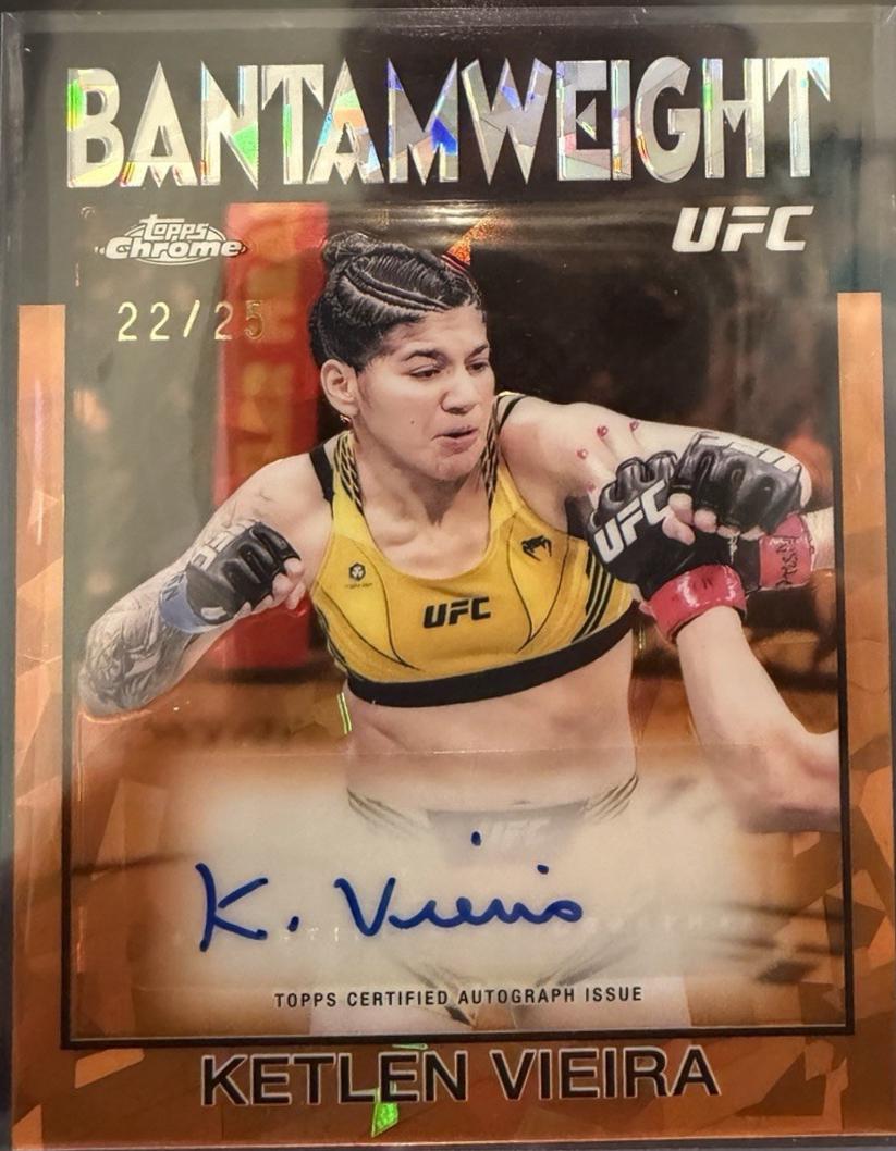 Ketlen Vieira 2026 Topps Chrome UFC 1986 Topps Signatures #86S-KV Orange Refractor
