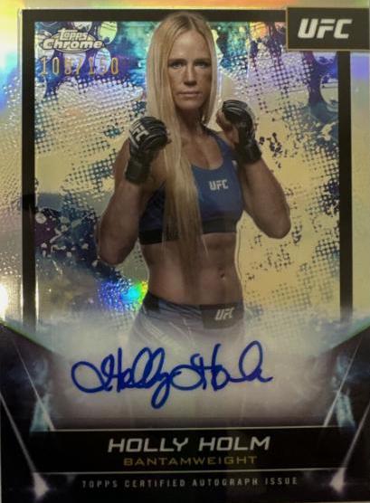 Holly Holm 2024 Topps Chrome UFC UFC Signatures #FNA-HHO Refractor