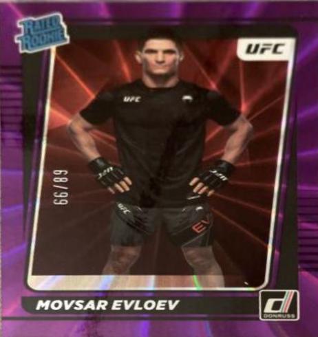 Movsar Evloev 2022 Panini Donruss UFC Base #218 Purple Laser