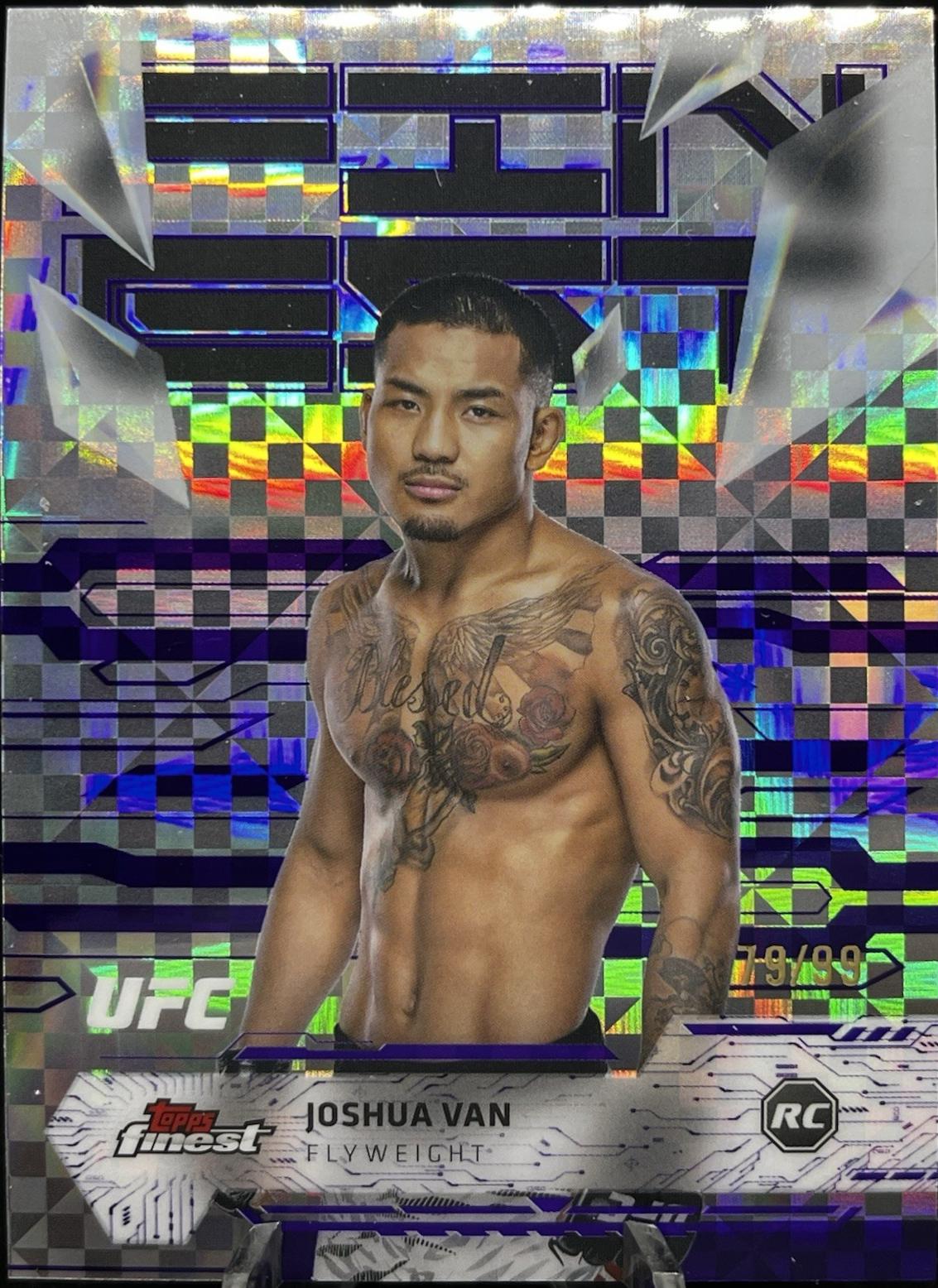 Joshua Van 2025 Topps Finest UFC Base Uncommon #164 Purple Checkerboard Refractor