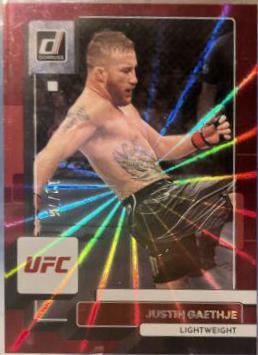 Justin Gaethje 2023 Panini Donruss UFC Base #94 Red Laser