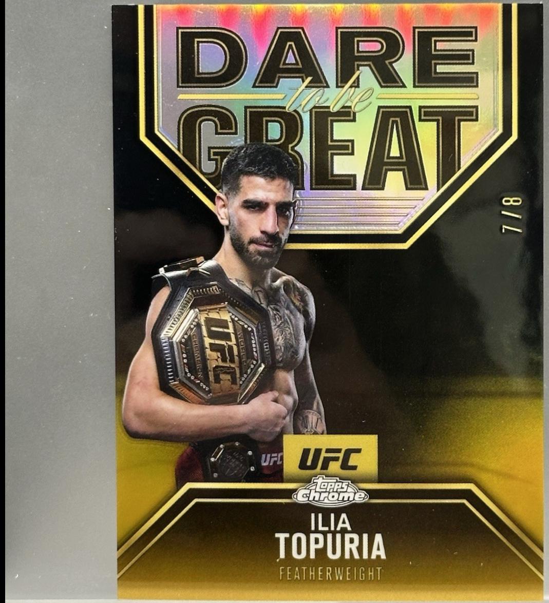 Ilia Topuria 2025 Topps Chrome UFC Dare to Be Great #DBG-6 Black & Gold Refractor