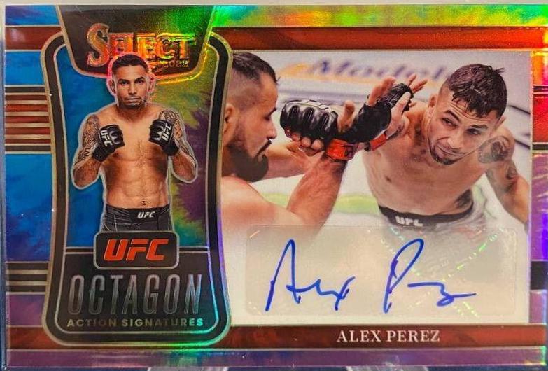 Alex Perez 2022 Panini Select UFC Octagon Action Signatures #18 Tie Dye