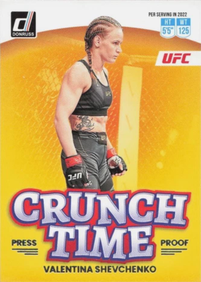 Valentina Shevchenko 2023 Panini Donruss UFC Crunch Time #13 Press Proof Silver