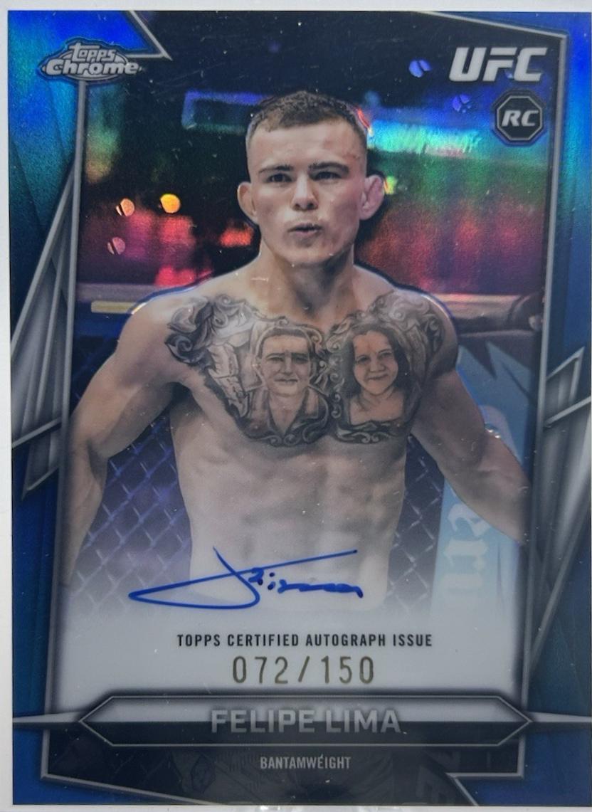 Felipe Lima 2026 Topps Chrome UFC Base Autographs #BAV-FL Blue Refractor