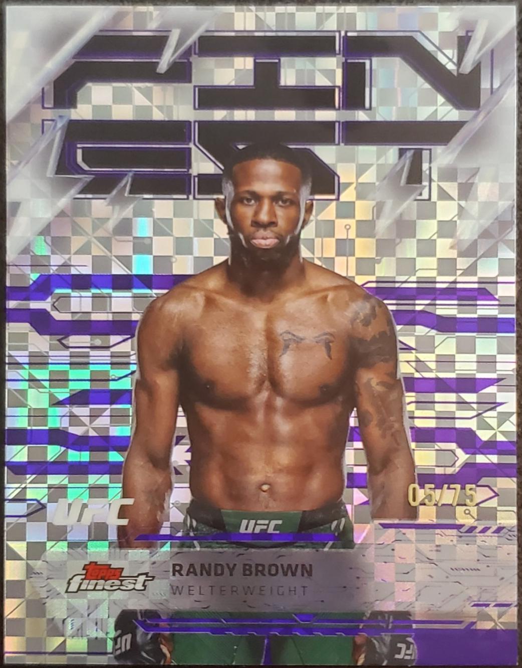 Randy Brown 2025 Topps Finest UFC Base Rare #289 Purple Checkerboard Refractor
