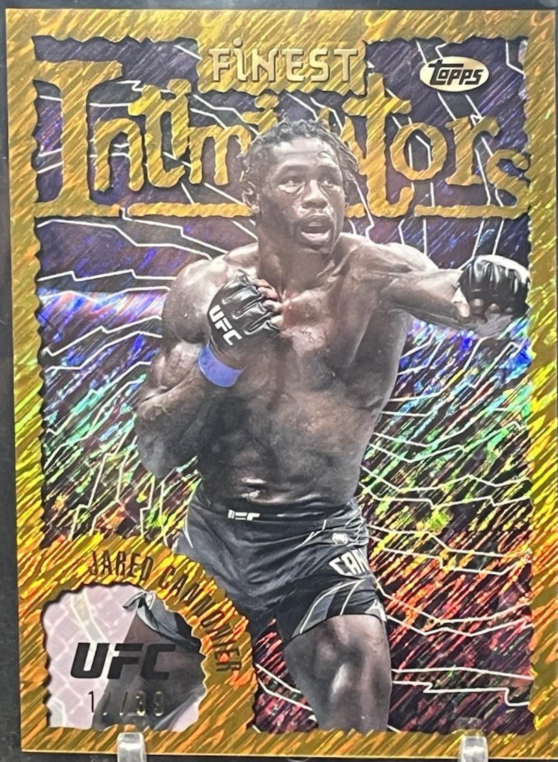 Jared Cannonier 2024 Topps Finest UFC Intimidators #INT-16 Gold Shimmer Refractor