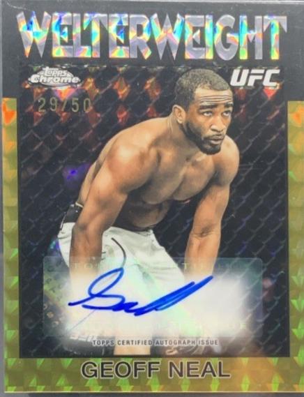 Geoff Neal 2026 Topps Chrome UFC 1986 Topps Signatures #86S-GN Gold Geometric Refractor