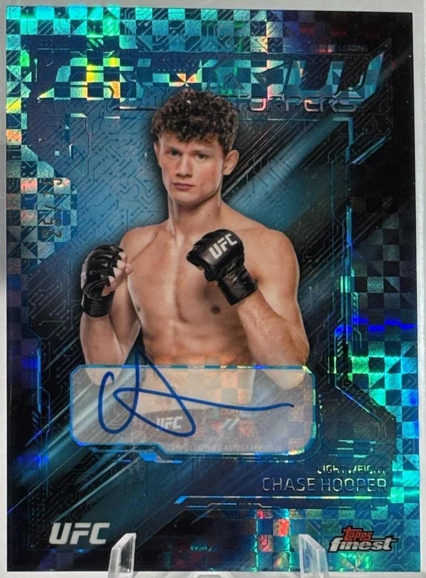 Chase Hooper 2025 Topps Finest UFC Showstopper Autographs #SSA-CH Blue Checkerboard Refractor
