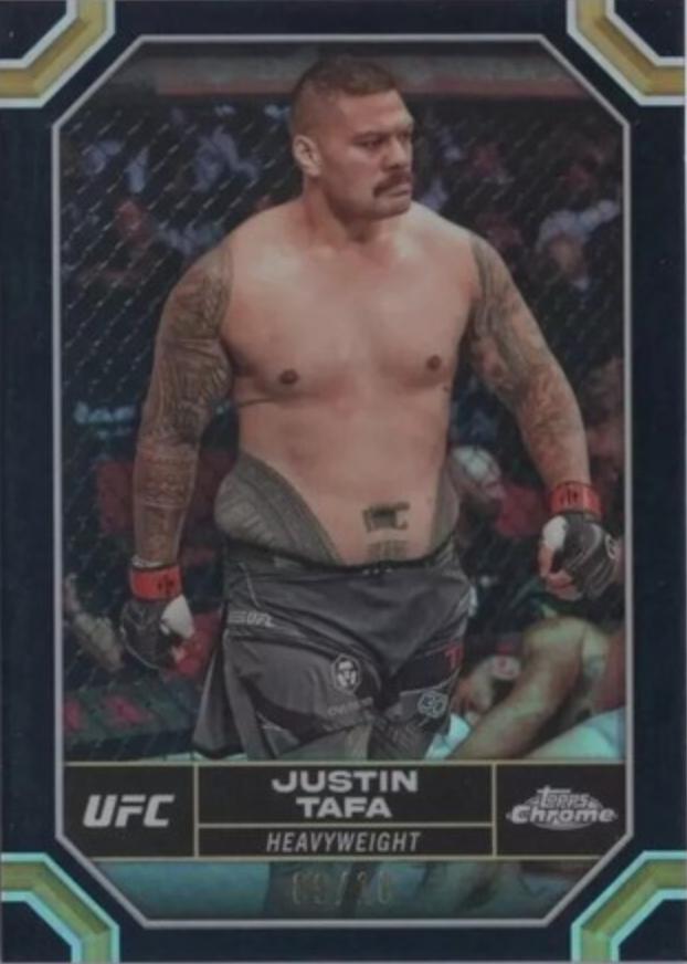Justin Tafa 2024 Topps Chrome UFC Base #105 Black Refractor