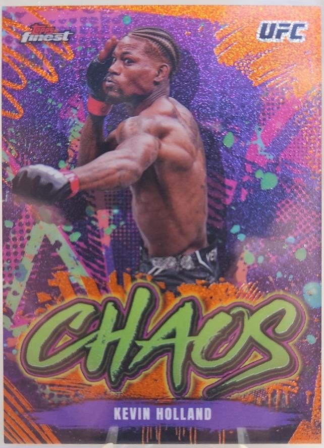 Kevin Holland 2024 Topps Finest UFC Chaos #CHA-19 Yellow Glitter Refractor