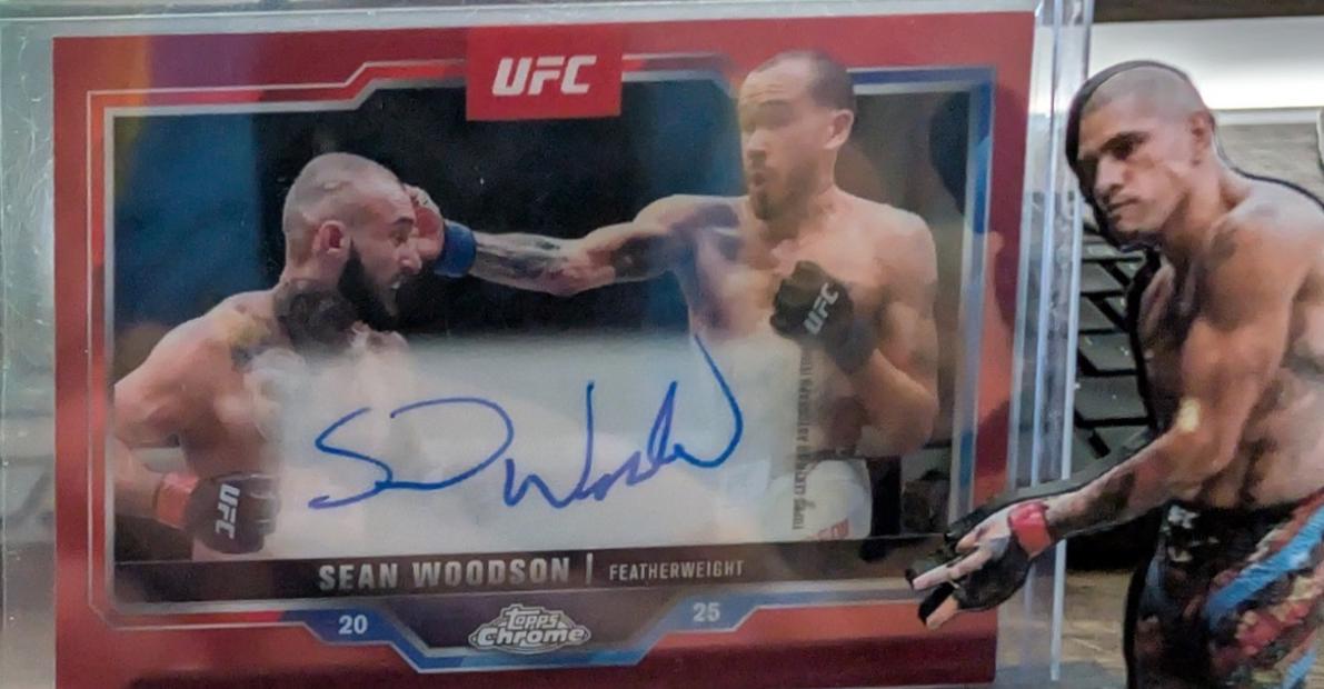 Sean Woodson 2025 Topps Chrome UFC Chrome Veteran Autographs #CVA-SW Red Refractor