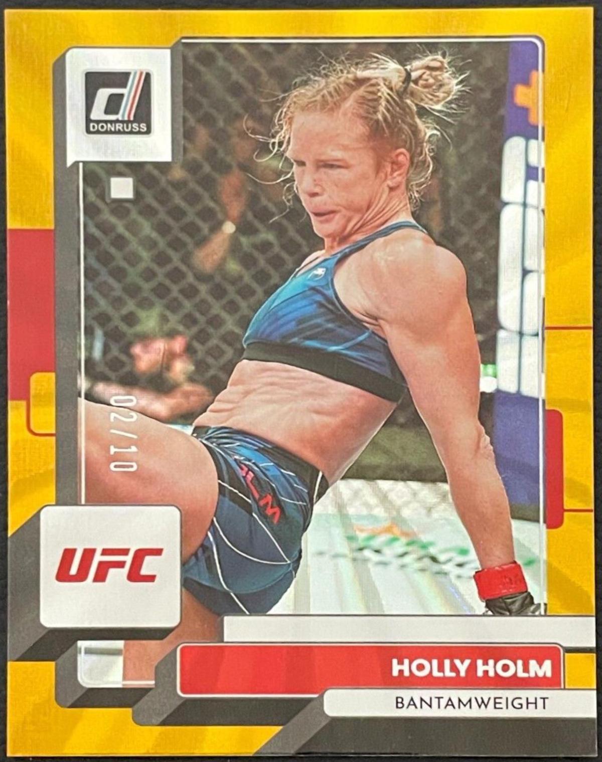 Holly Holm 2023 Panini Donruss UFC Base #52 Gold Laser
