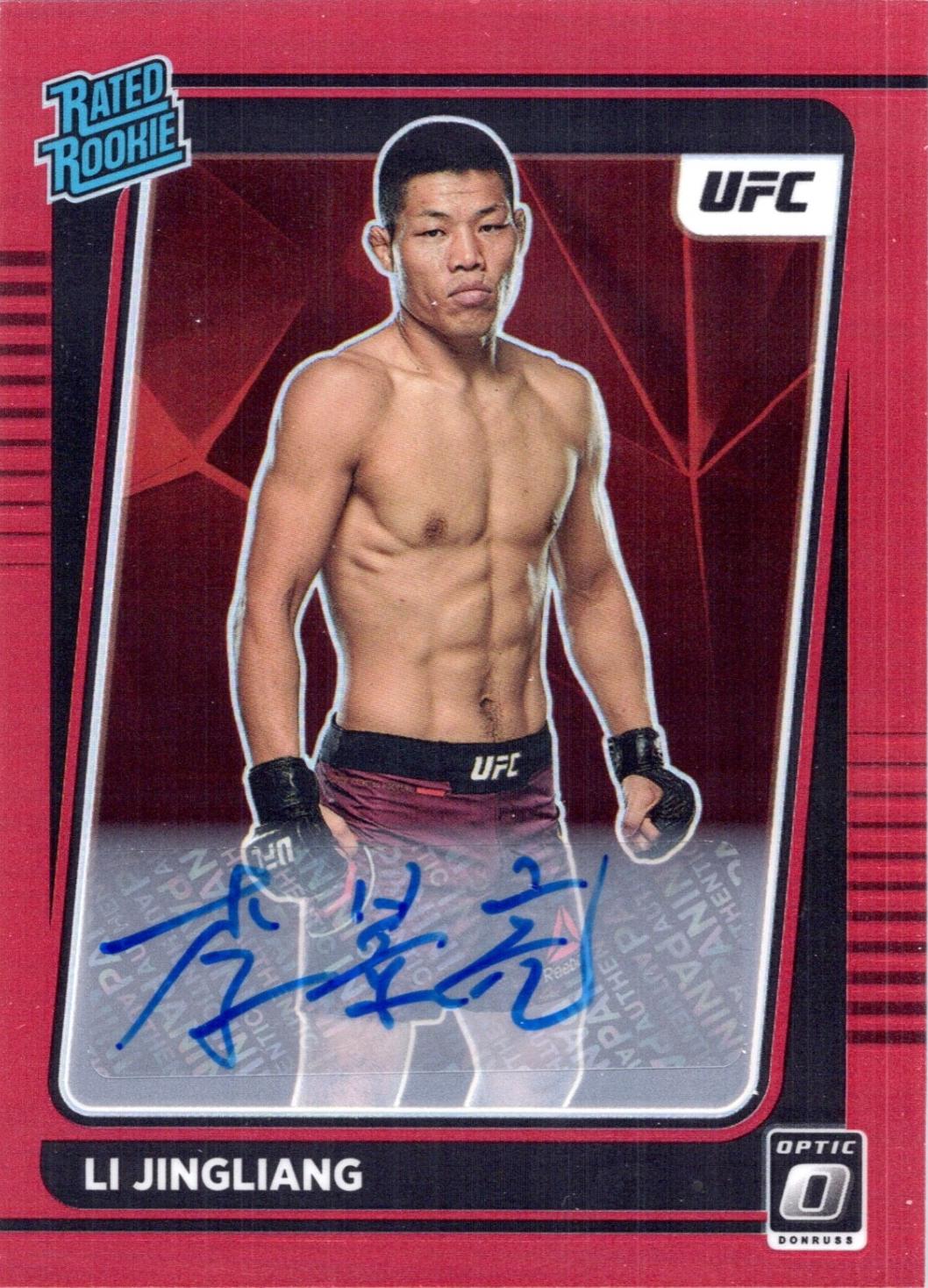 Li Jingliang 2022 Panini Donruss Optic UFC Base Rated Rookies Signatures #113 Red