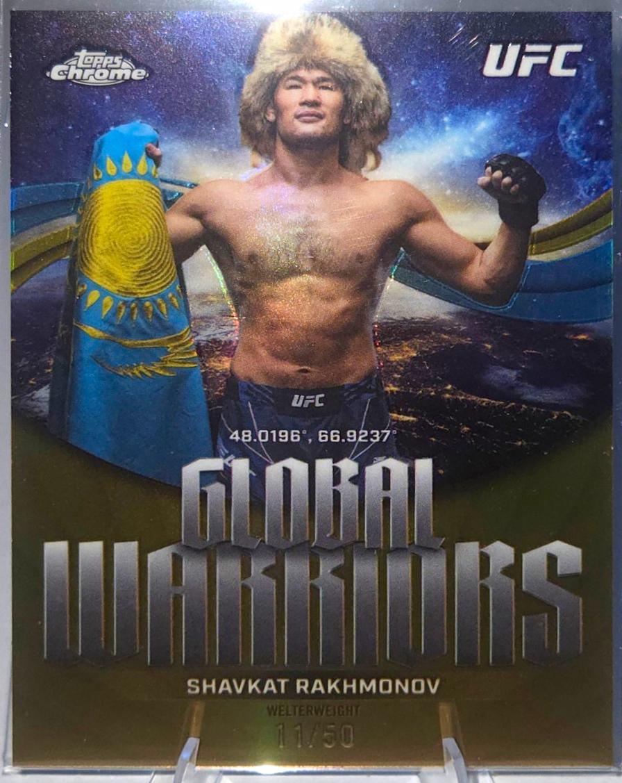 Shavkat Rakhmonov 2026 Topps Chrome UFC Global Warriors #GW-23 Gold Refractor