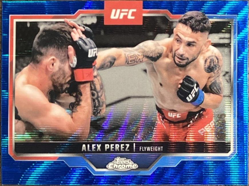 Alex Perez 2025 Topps Chrome UFC Base #60 Blue Wave Refractor