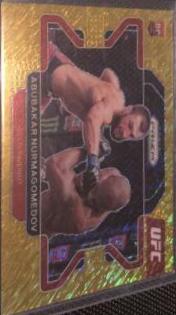 Abubakar Nurmagomedov 2022 Panini Prizm UFC Base #5 Gold Shimmer
