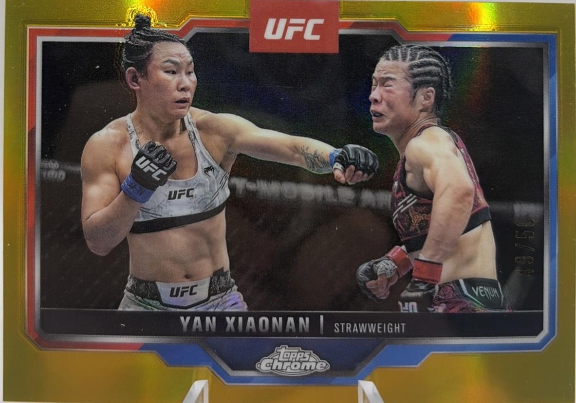 Yan Xiaonan 2025 Topps Chrome UFC Base #35 Gold Refractor