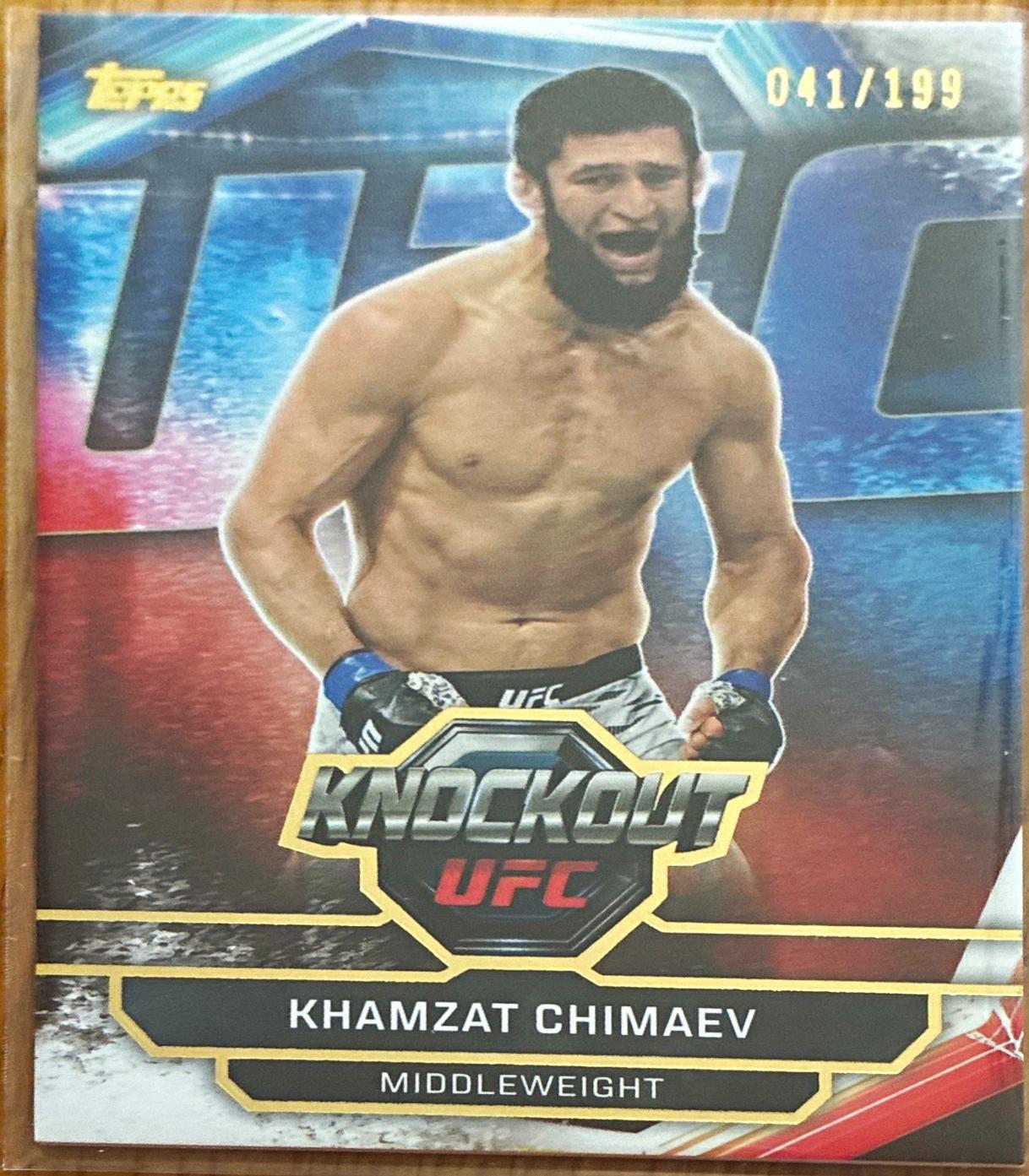 Khamzat Chimaev 2026 Topps Knockout UFC Base #12 Gold