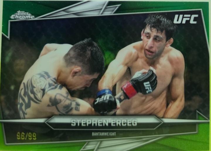 Stephen Erceg 2026 Topps Chrome UFC Base #186 Green Refractor