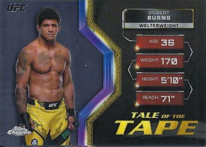 Gilbert Burns 2024 Topps Chrome UFC Tale of the Tape #TFT-14 Superfractor