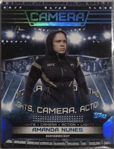 Amanda Nunes 2024 Topps Knockout UFC Camera (Lights, Camera, Action) #CAM-17 Platinum