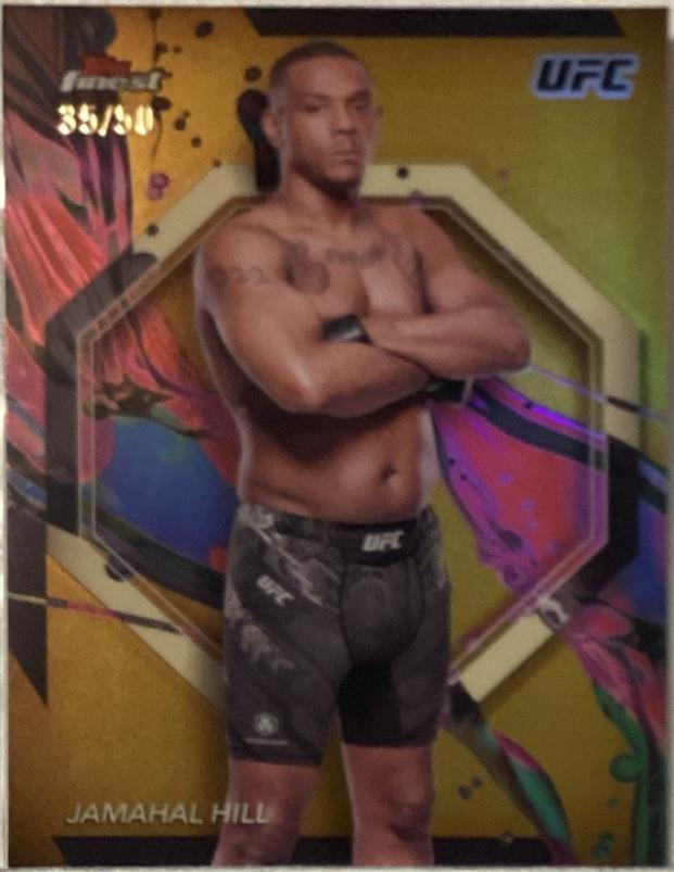 Jamahal Hill 2024 Topps Finest UFC Base Common #36 Gold Refractor