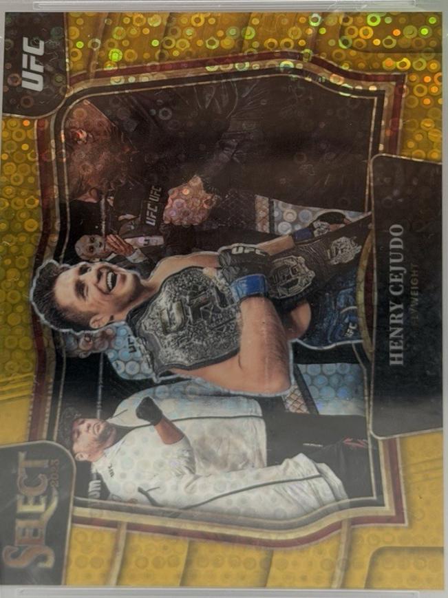 Henry Cejudo 2023 Panini Select UFC Octagonside #240 Gold Disco