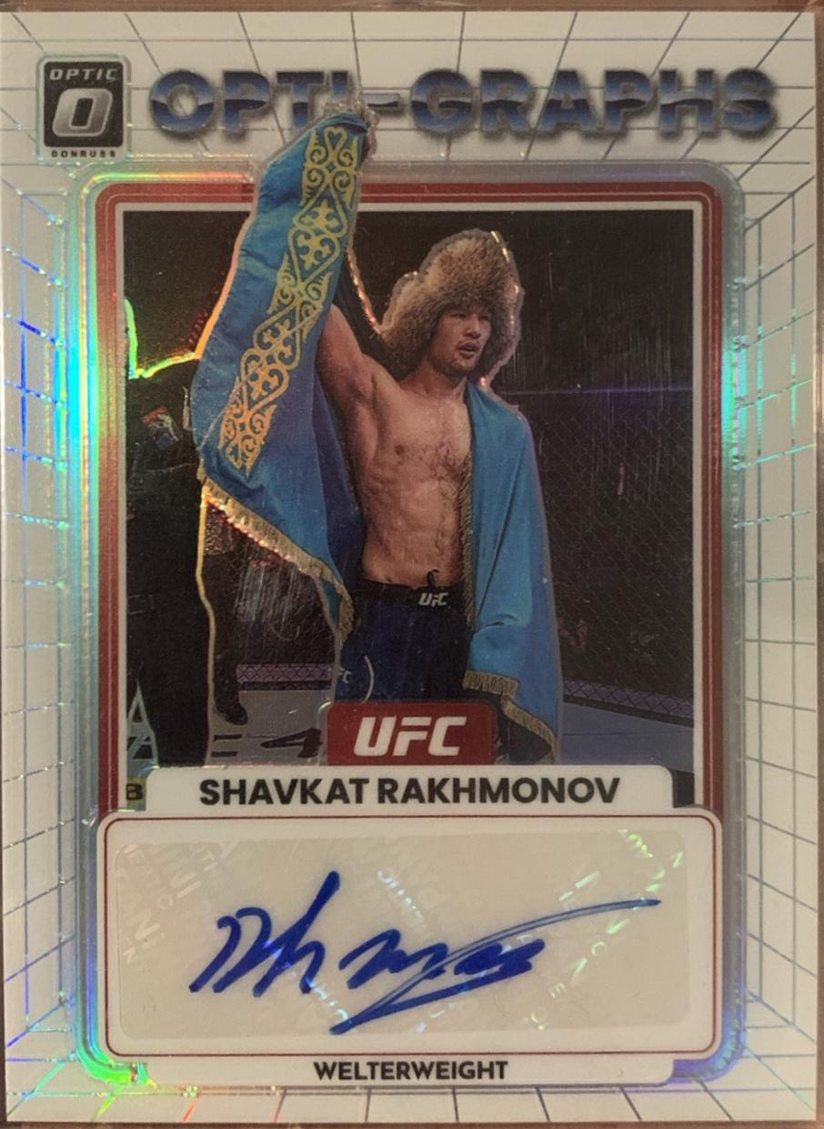 Shavkat Rakhmonov 2023 Panini Donruss Optic UFC Opti-Graphs #29 Green Autograph