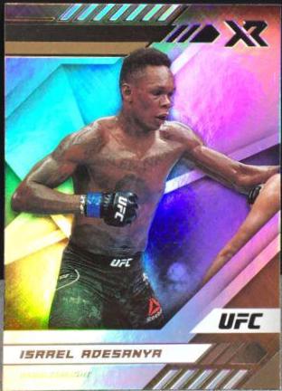 Israel Adesanya 2021 Panini Chronicles UFC Base XR #195 Pink