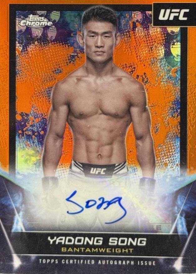 Song Yadong 2024 Topps Chrome UFC UFC Signatures #FNA-SYA Orange Refractor