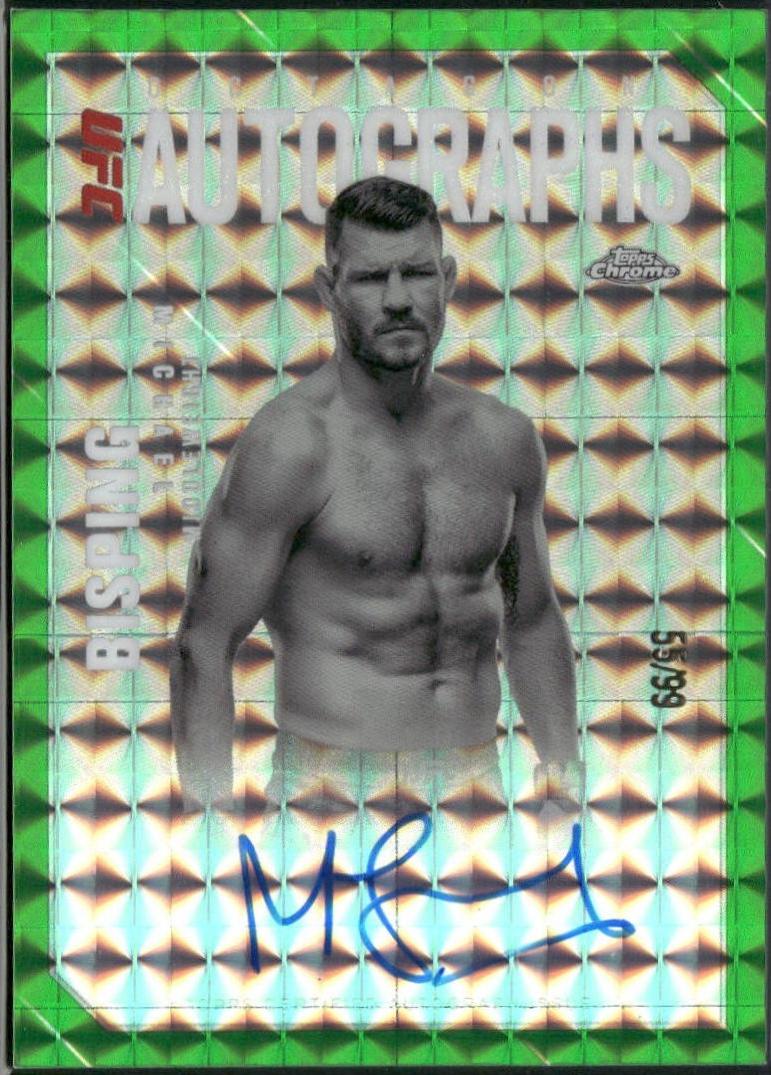 Michael Bisping 2025 Topps Chrome UFC Octagon Legends Autographs #OLA-MB Geometric Green Refractor