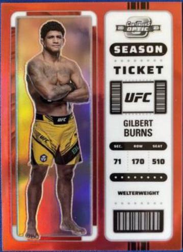 Gilbert Burns 2023 Panini Chronicles UFC Base Contenders Optic Season Ticket #365 Red
