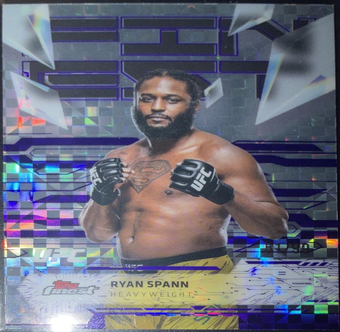Ryan Spann 2025 Topps Finest UFC Base Uncommon #129 Purple Checkerboard Refractor