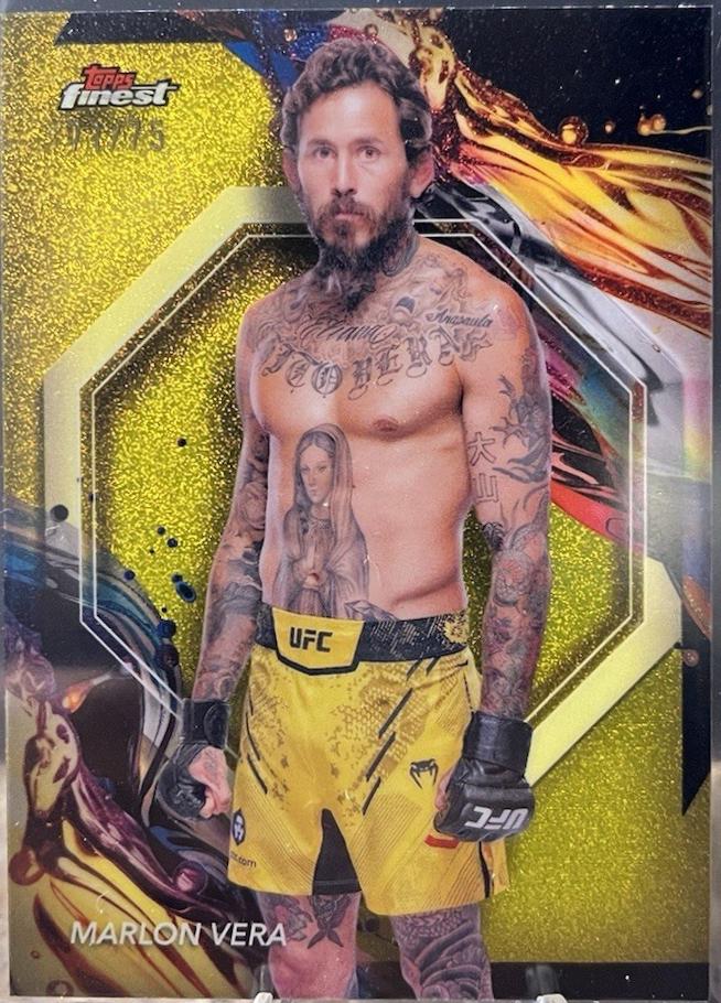 Marlon Vera 2024 Topps Finest UFC Base Uncommon #189 Yellow Glitter Refractor