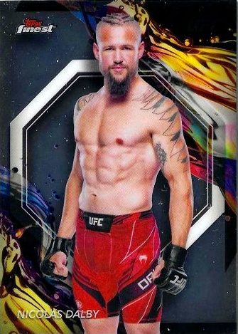 Nicolas Dalby 2024 Topps Finest UFC Base Uncommon #114 Red Black Vapor Refractor