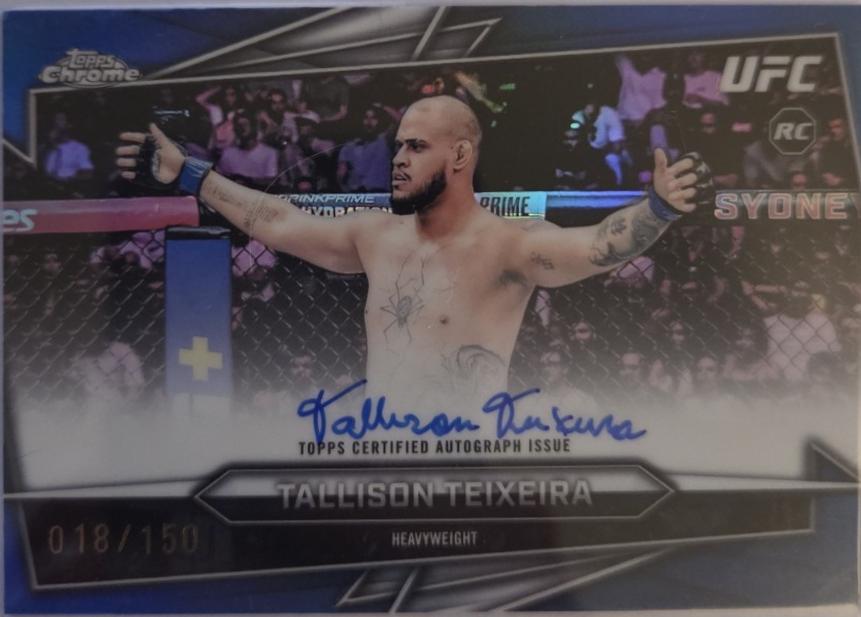 Tallison Teixeira 2026 Topps Chrome UFC Base Autographs #BAV-TT Blue Refractor