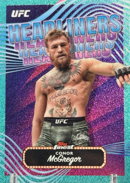 Conor McGregor 2024 Topps Finest UFC Headliners #HDL-5 Aqua Glitter Refractor